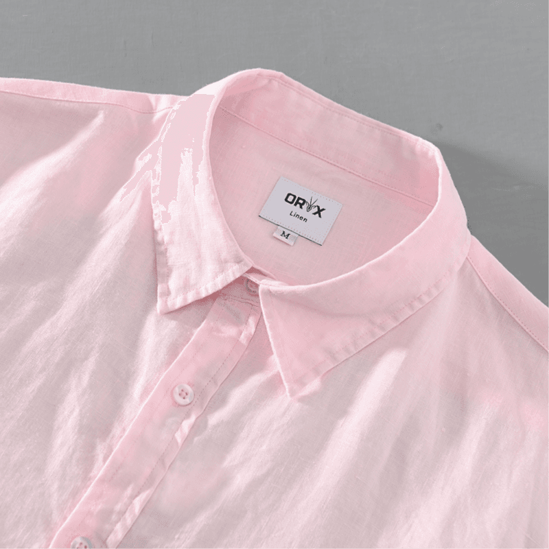 Oryx Linen Eco Friendly Shirts Long Sleeve For Men Pink Color