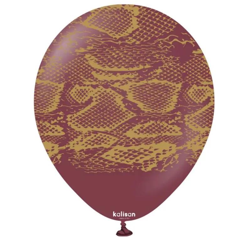 Burgundy Animal Print Helium Balloon