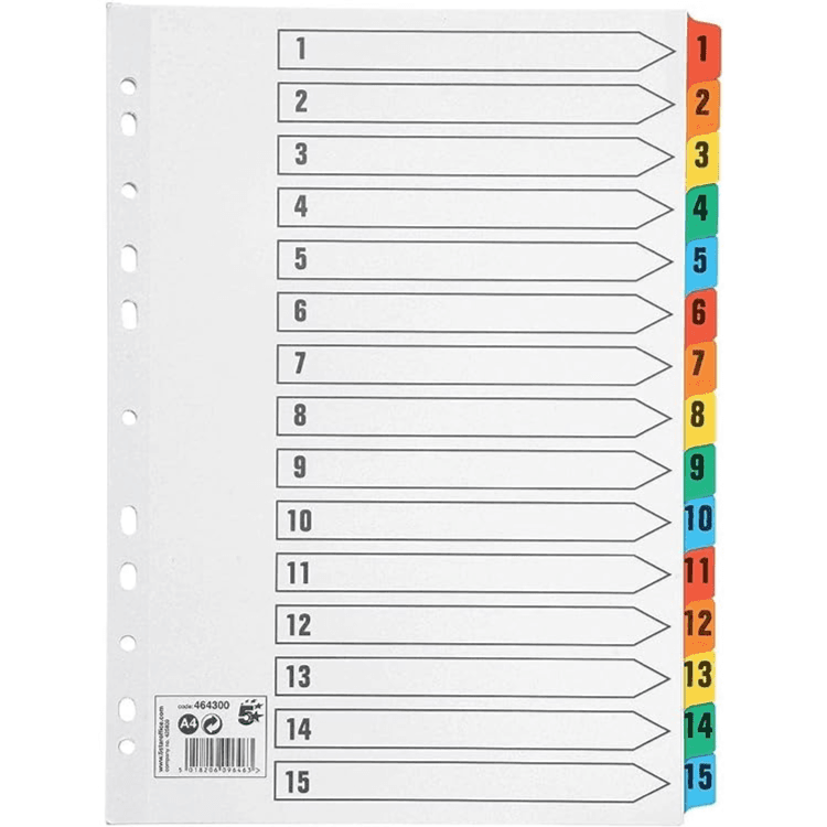 Divider 1 - 15 Colored With Number