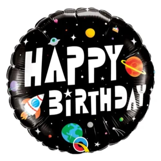 18" Happy Birthday Cosmic Galaxy Foil Balloon