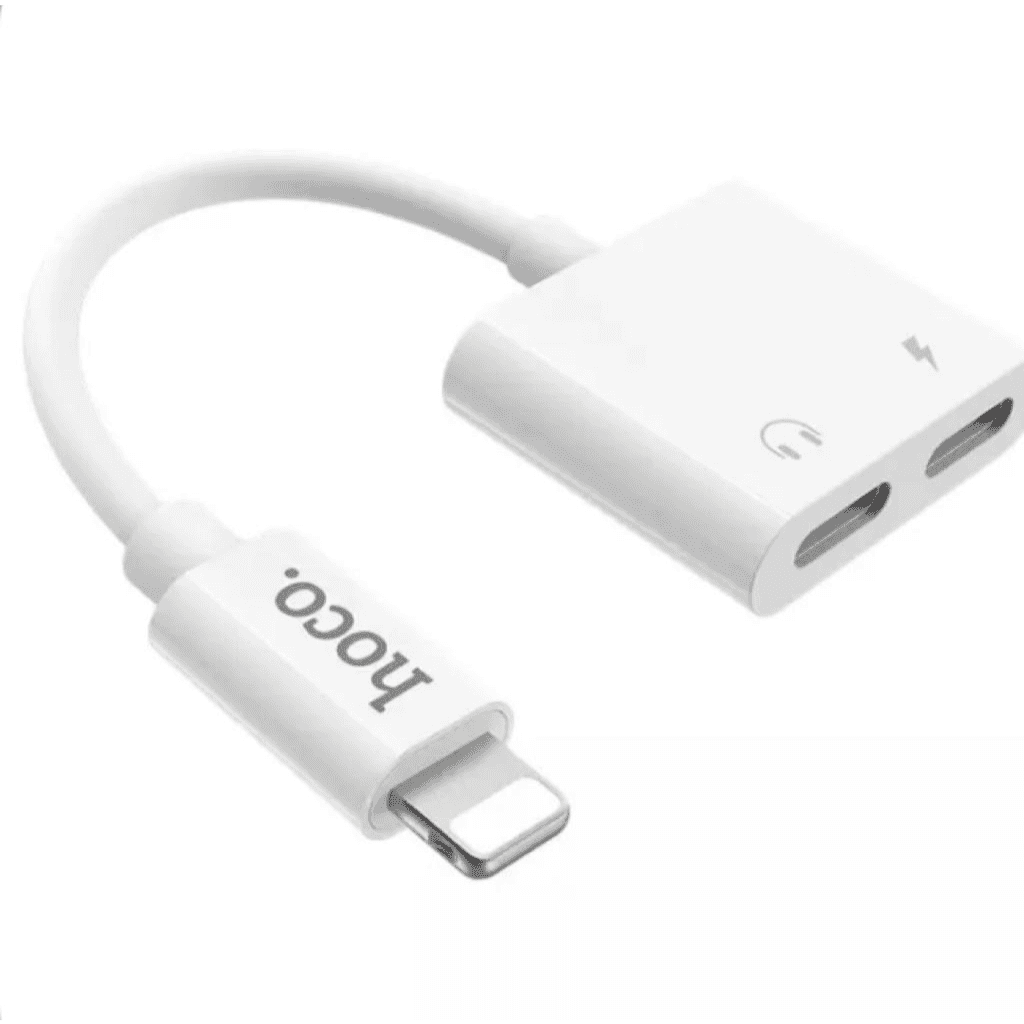 Hoco Dup04 Headphone Adapter Dual Lightning To Lightning IP Digital Audio Converter Adapter, iPhone Adapter