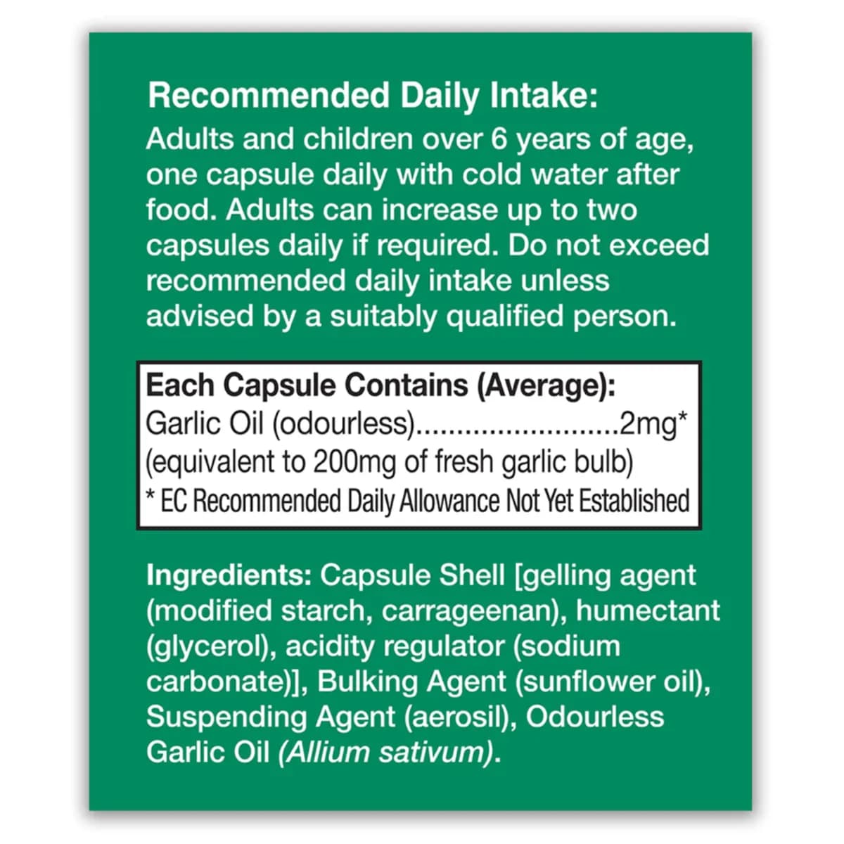 Health Aid Garlic Oil Odourless 30 Tablets