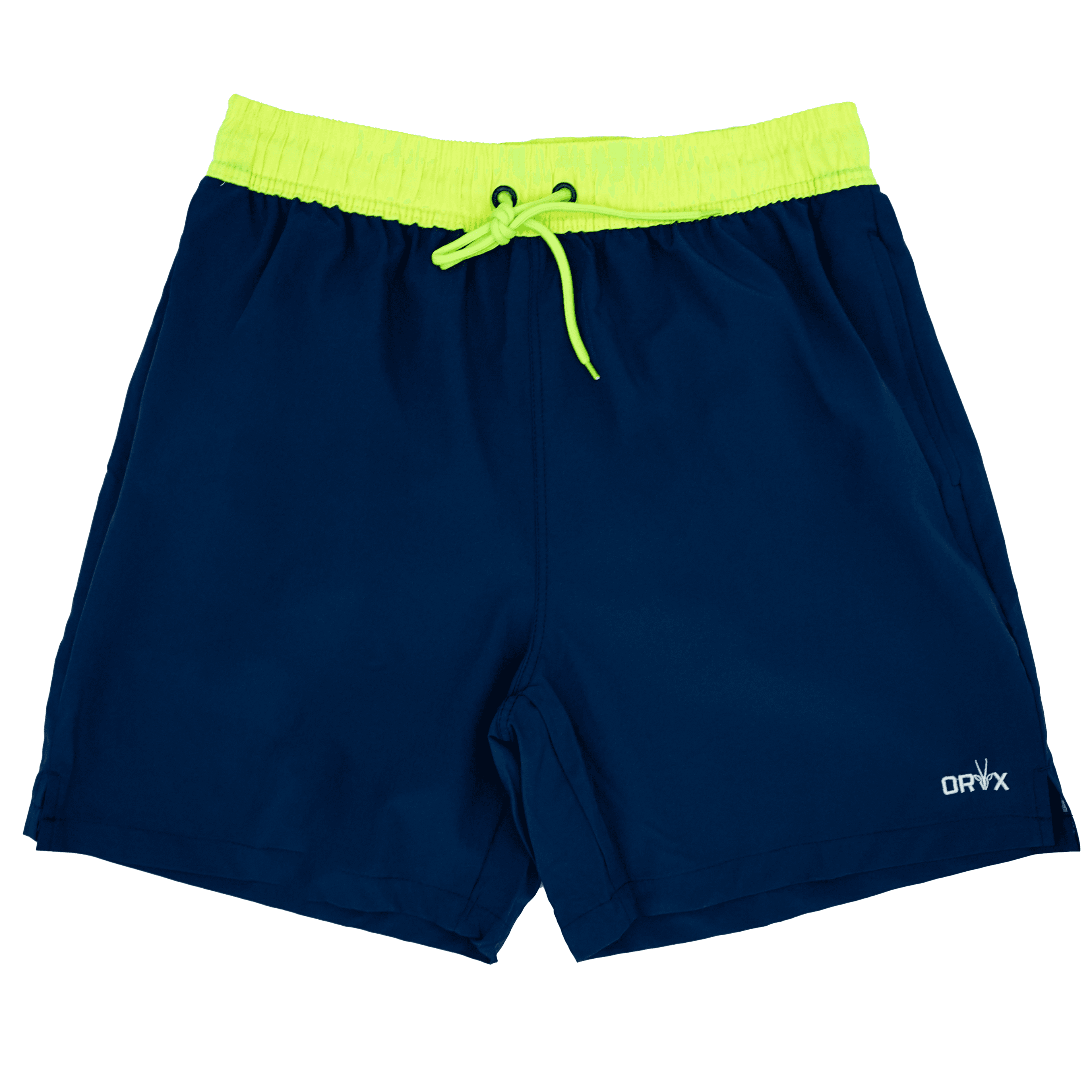 Oryx Short Stretch Fabric Color Navy + Neon Green Waist