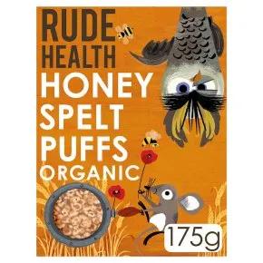 Rude Health Kids Range Cereals Honey Spelt Puffs Organic 175g