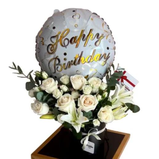 Birthday Balloon & Flower Arrangement