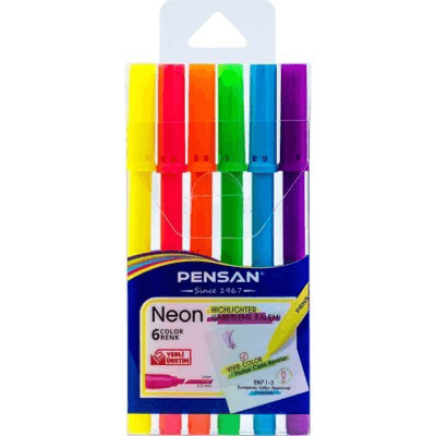 Pensan Highlighter Pen Setx6 Neon Clrs