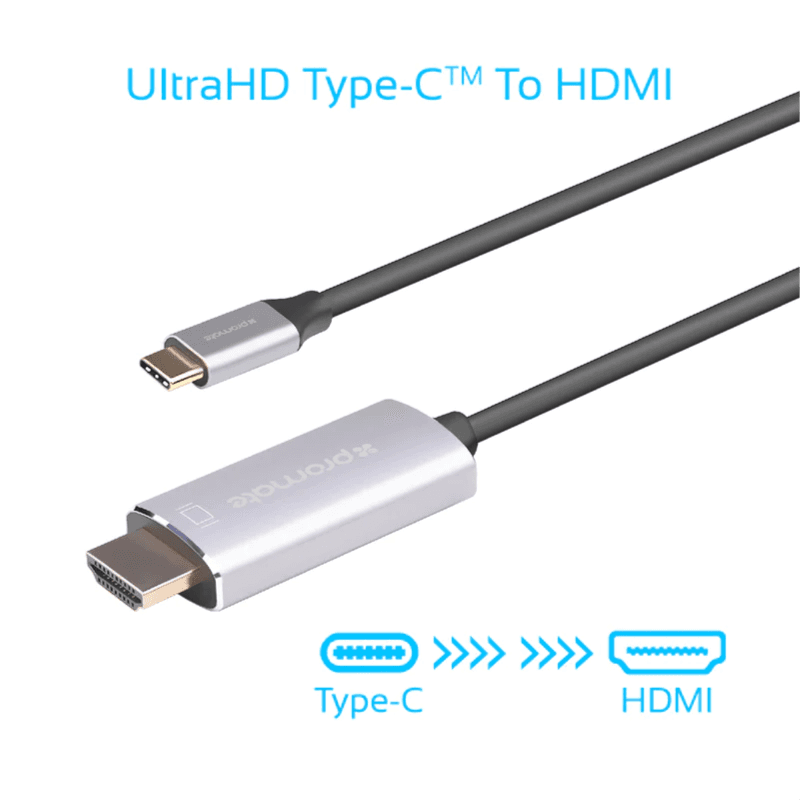 Promate HDLink-60H USB-C to HDMI Audio Video Cable with UltraHD Support