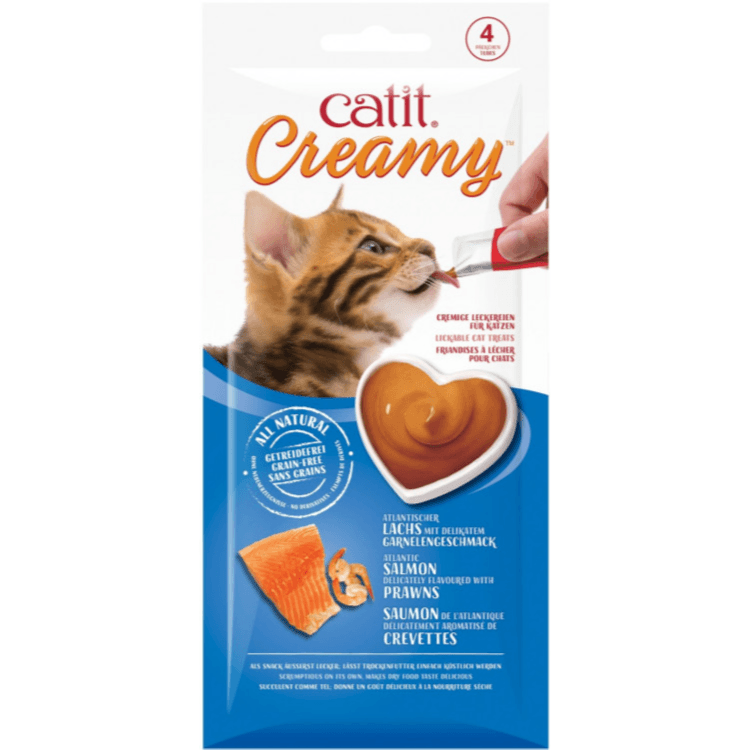 CatIt Creamy Lickable Treats - Salmon & Prawns 4 Pieces