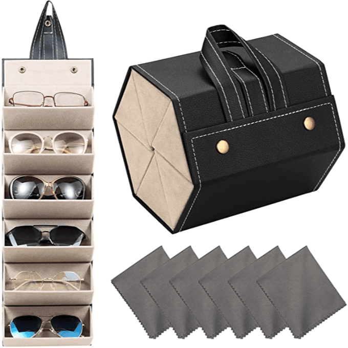 Sunglasses Organizer Box 6 Slot Travel