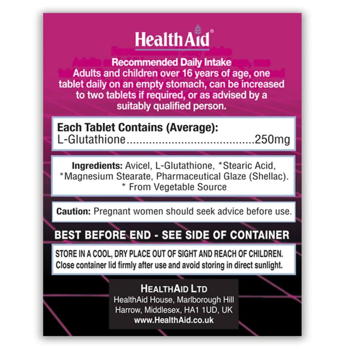 Health Aid L-glutathione 250 Mg Tablet 60 Pieces