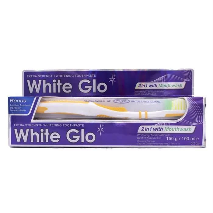 White Glo 2 In 1 Whitening Toothpaste With Mouthwash 150g