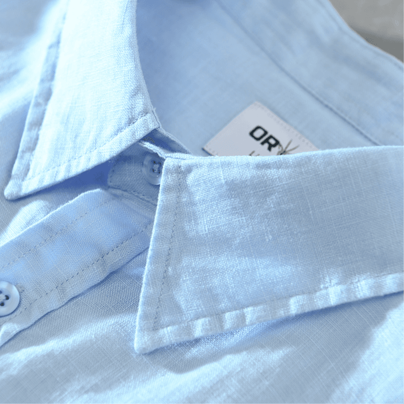 Oryx Linen Eco Friendly Shirts Long Sleeve For Men Sky Blue Color