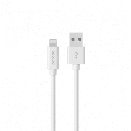 Porodo Pvc Lightning Cable-1.2M-White