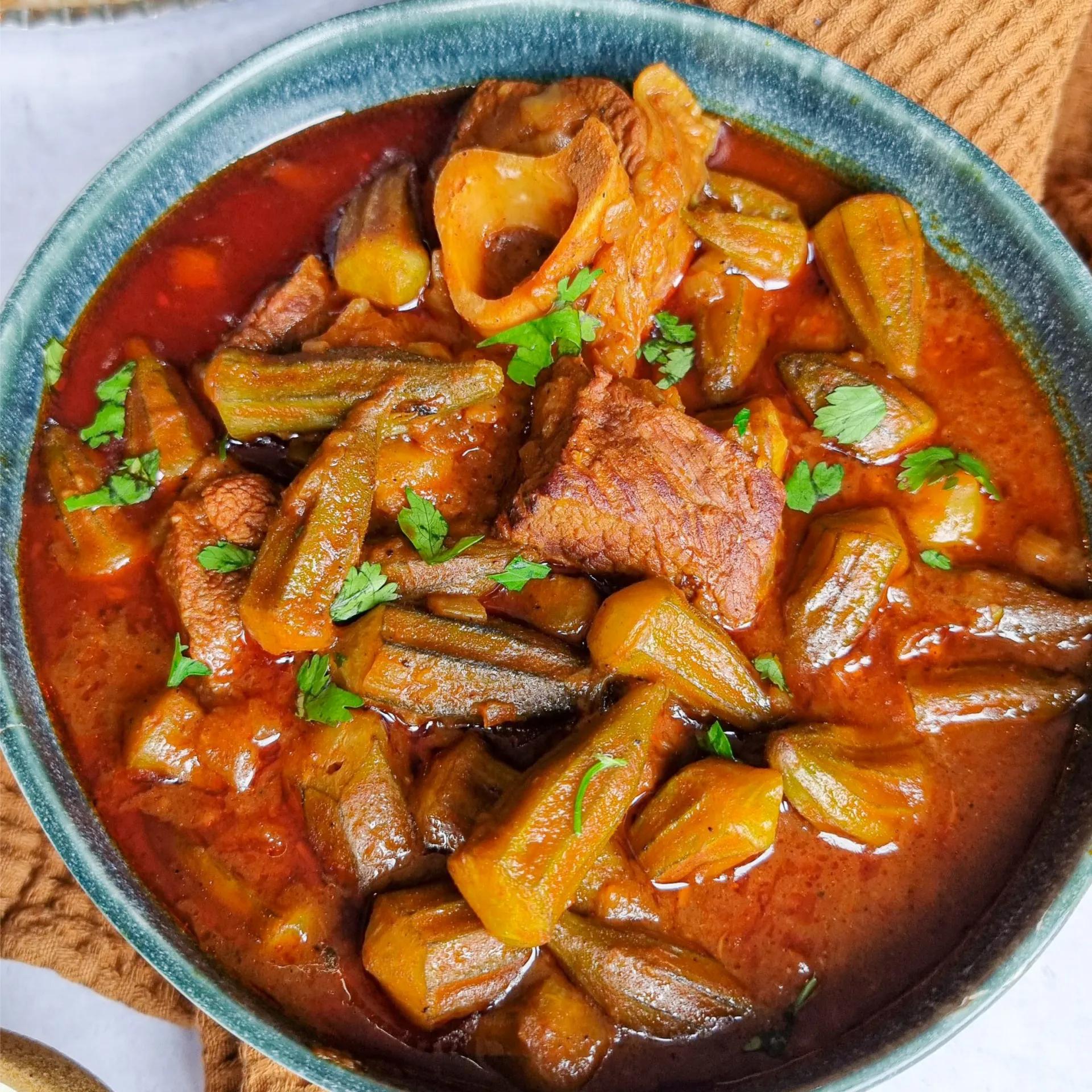 Okra Casserole With Meat