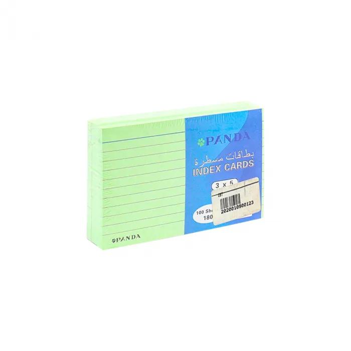 Panda Index Card 3X5 Green