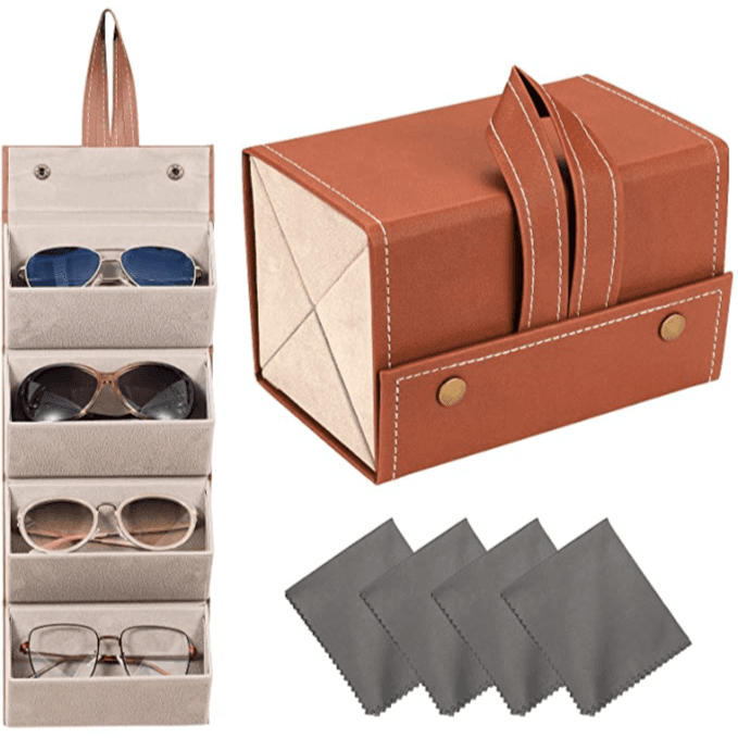 Sunglasses Organizer Box 4 Slot Travel