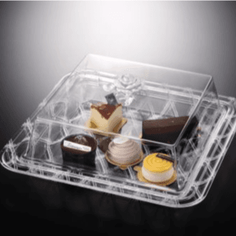 Square Acrylic Dessert Serving Set 47.5 Cm - White Design-02-879W