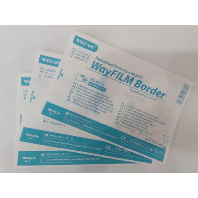 Wayfilm Border Waterproof Dressing With Pad 5 x 7cm 1 Piece