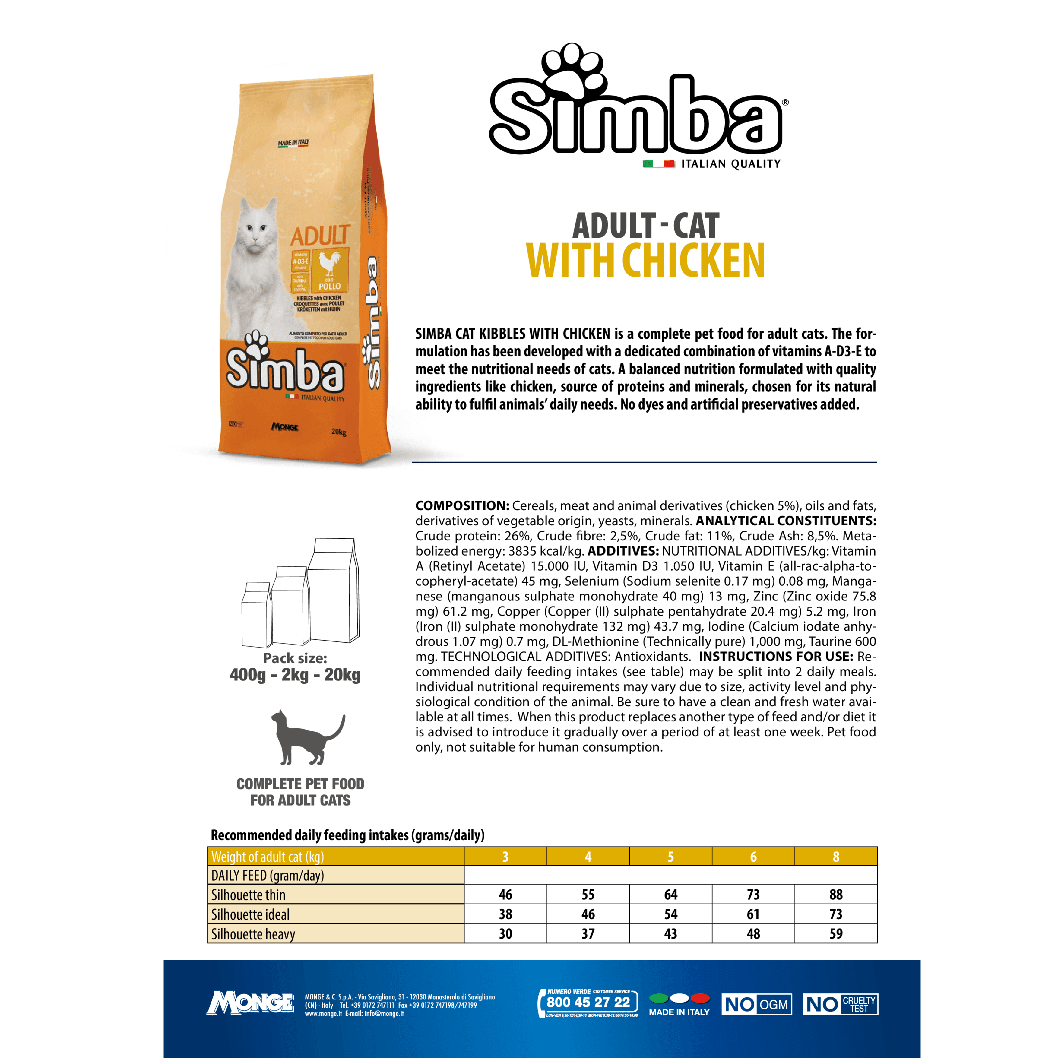 Cat Food Simba (Italy)  - Chicken 20 Kg