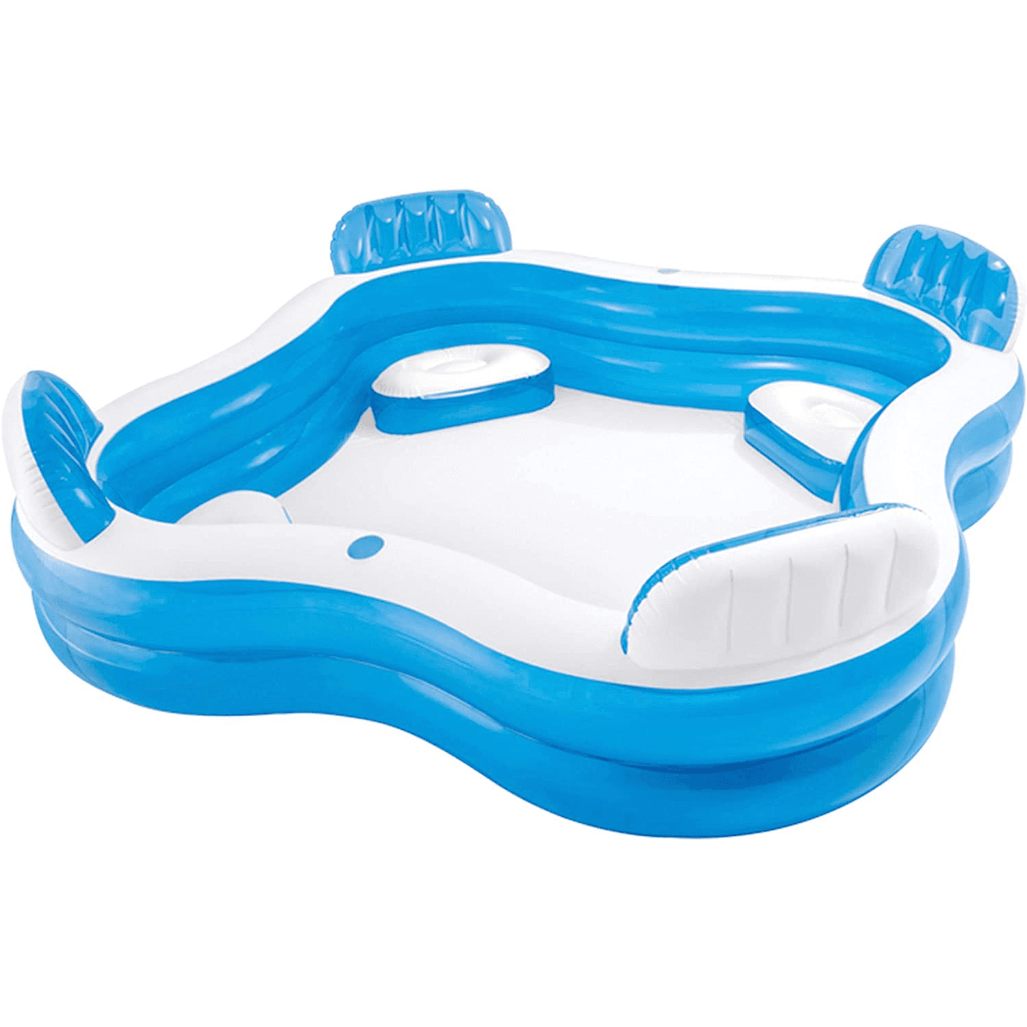 Intex 12-56475Np Swim Center Family Lounge Inflatable Pool, 2.29M X 2.29M X 66Cm (90" X 90" X 26"), For Ages 3+