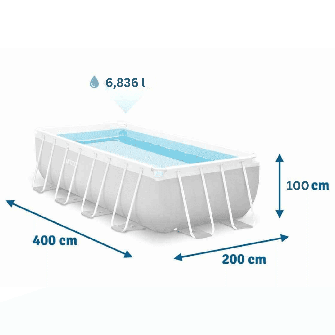 Intex Prism Frame Premium Pool 4m x 2m x 1m + Swimming Mattress