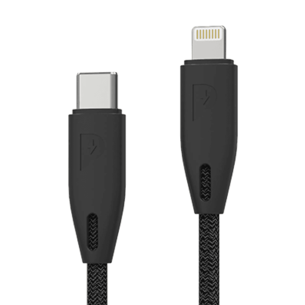 Powerology Braided USB-C to Lightning Cable 1.2M Black