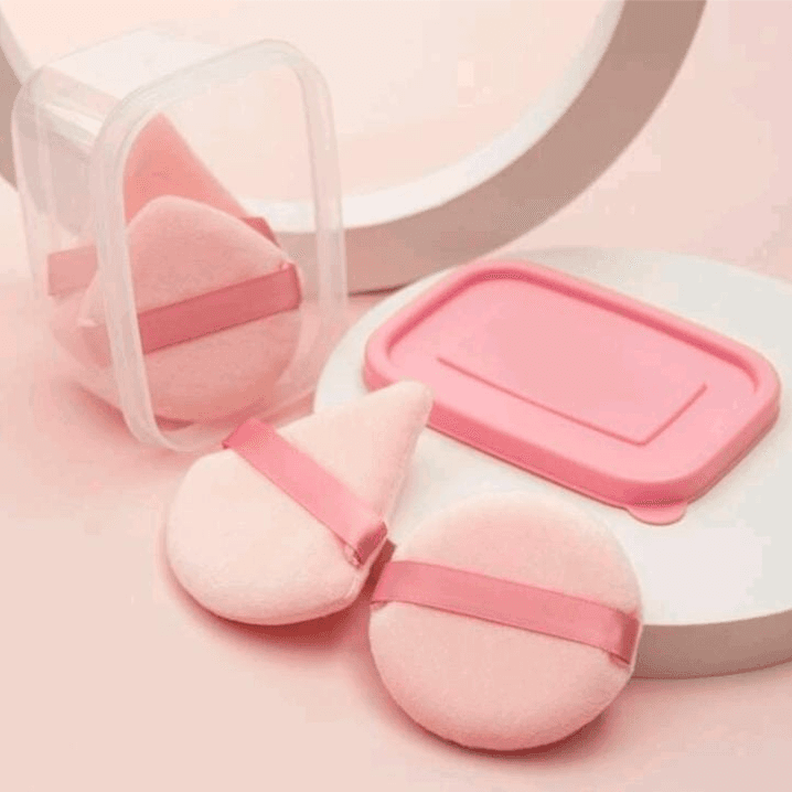 Powder Sponge 4 Pieces + Storage Box S-03