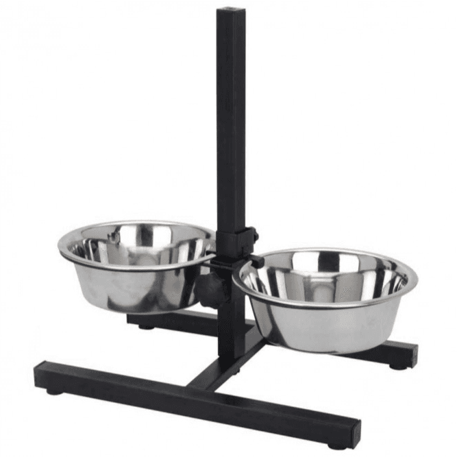 Adjustable Stand With Stainless Steel Dog Bowls 1.5l