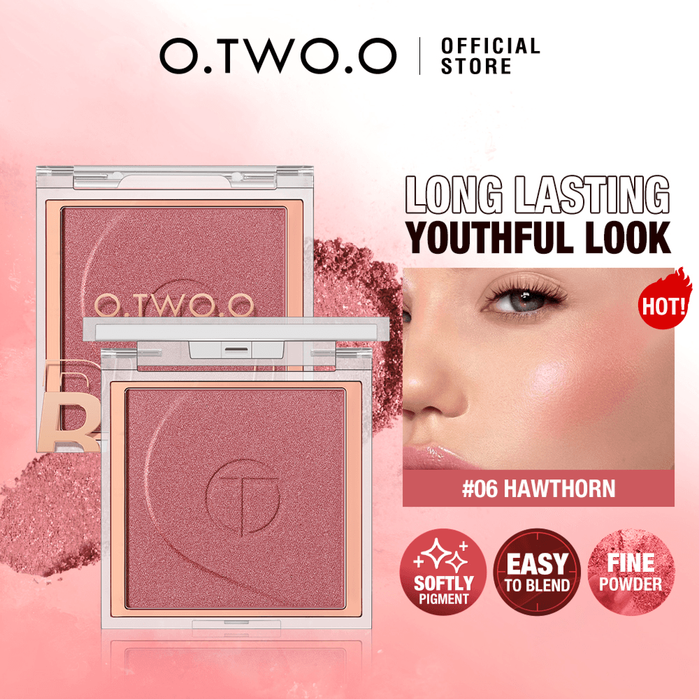 O.Two.O High Pigment 6 Natrual Color Blush Pallete Pink Blush Powder