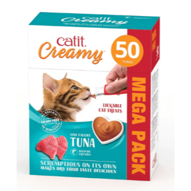 Catit Creamy Treats Mega Pack Tuna, 50 Tubes Box (Full Box)