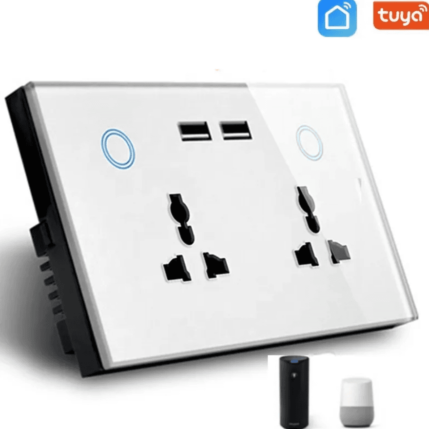 Smart Double Socket With Usb Port(White)