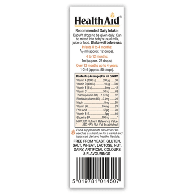 Health Aid Baby Vit - Orange Flavour Drops 25ml