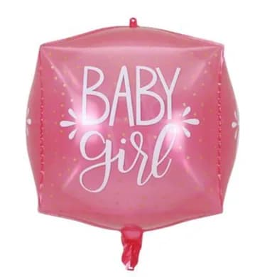 Baby Girl (pink cube helium balloon)