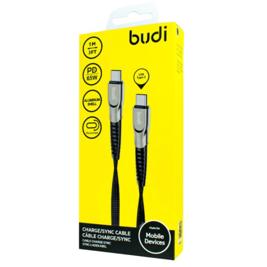 USB Cable Budi Dc213tt10b, Type C, 1.0 M., Black