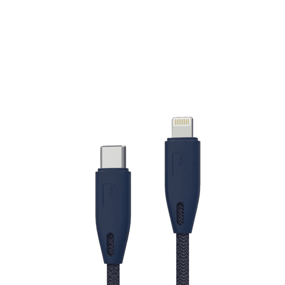 Powerology Braided USB-C to Lightning Cable 2M Blue