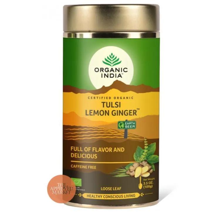 Organic India Tulsi Lemon Ginger 100g Tin