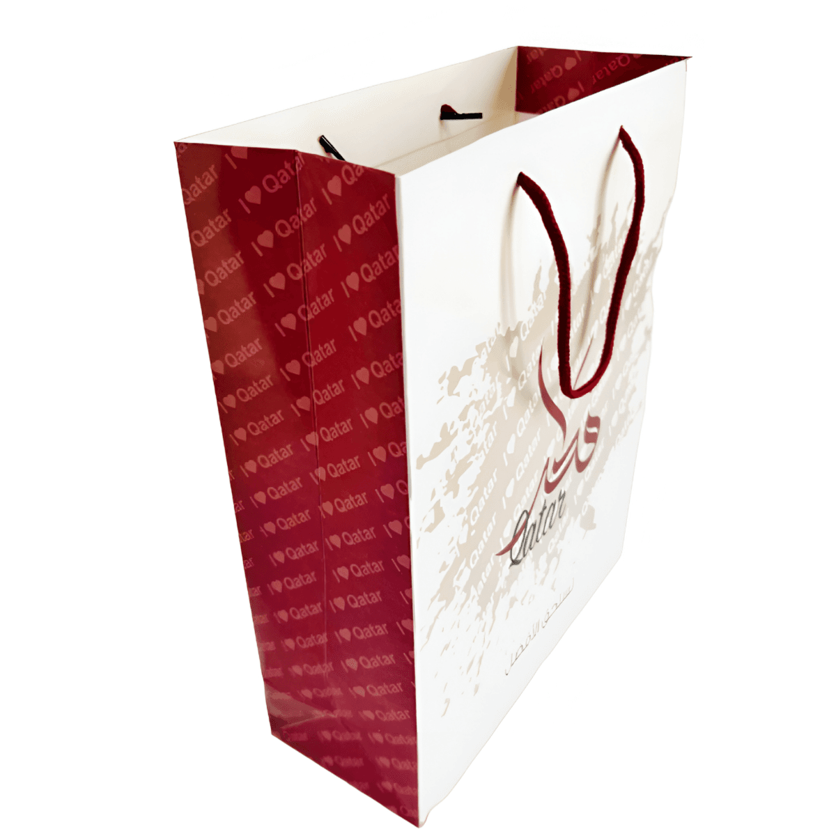 Patriotic Design I Love Qatar Design Gift Bag-Medium (GCRQ61)