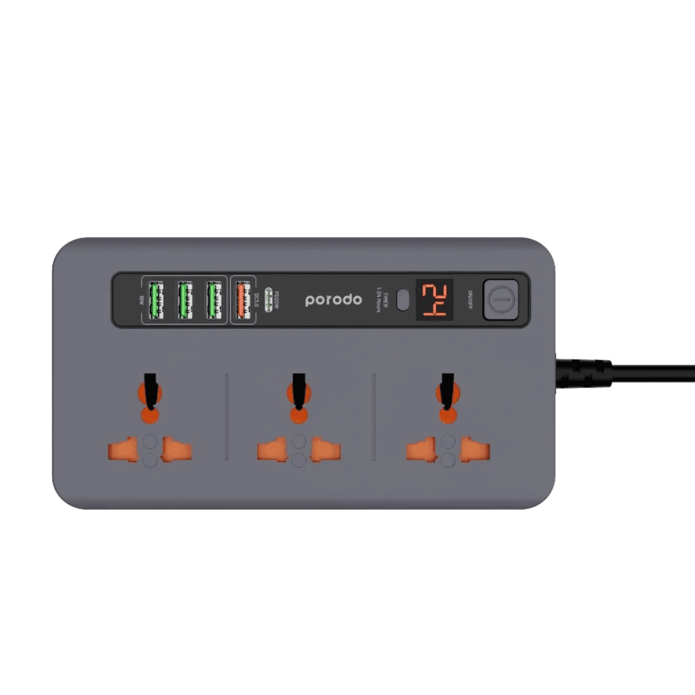 Porodo Multi-Port Power Hub - Grey