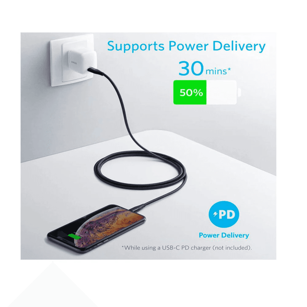 Anker PowerLine+ II USB-C to Lightning Cable (6 ft) - A8653H11