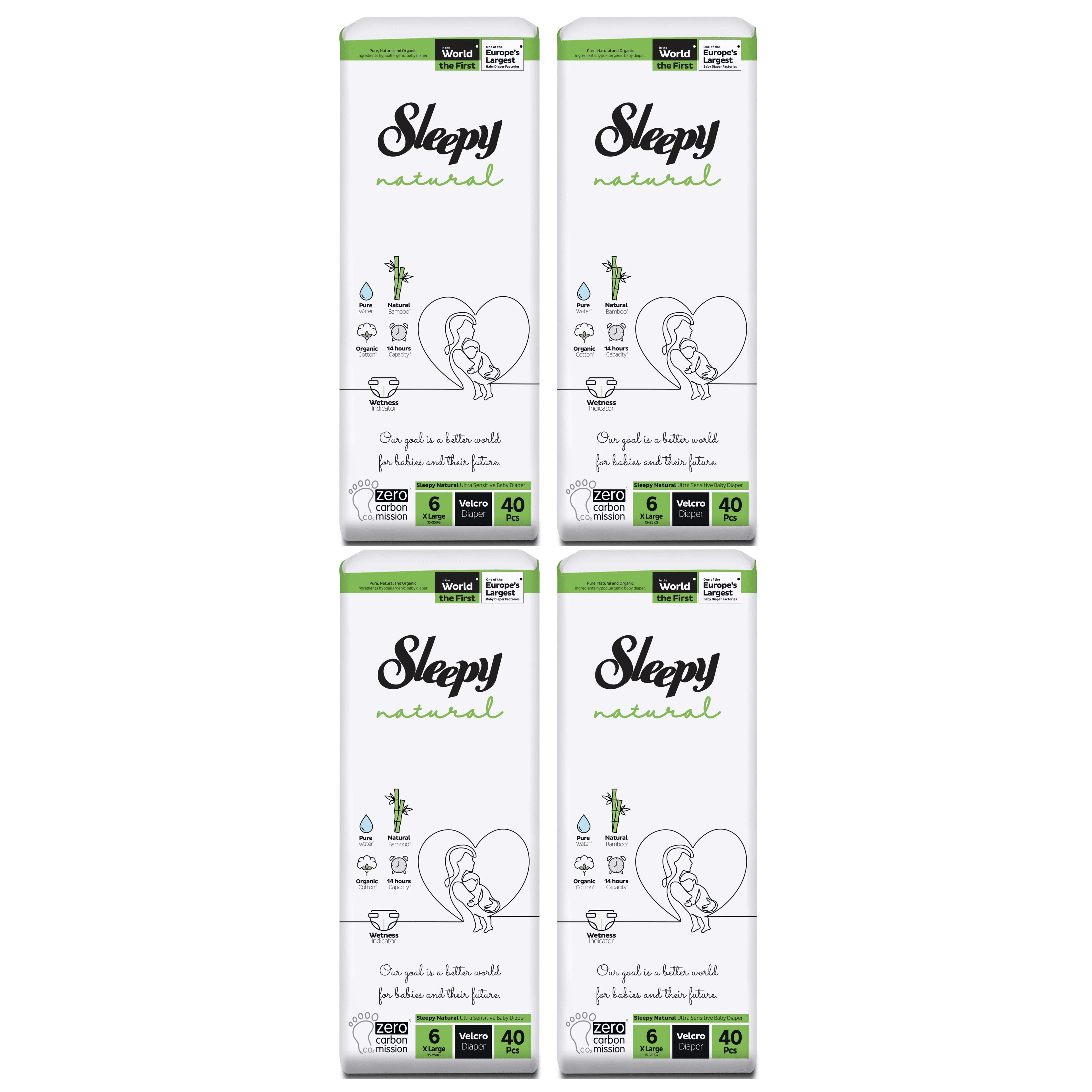 Sleepy Natural Diapers No. 6 - Eco Package (4 Bags)