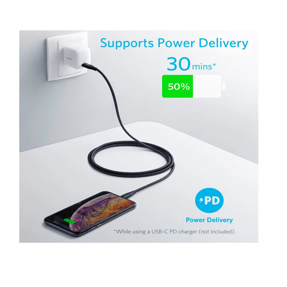 Anker PowerLine+ II USB-C to Lightning Cable (3 ft) - A8652H11