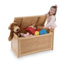 Wooden Toy Chest Honey