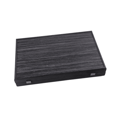 Black Oak With Silver Stripes Inlaid Backgammon