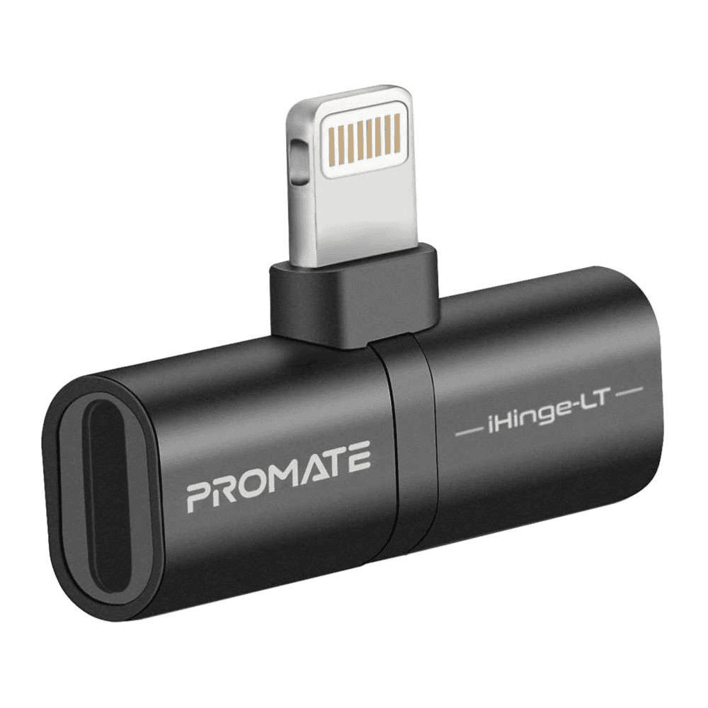 Promate 2 In 1 Audio & Charging Adaptor With Lightning Connector