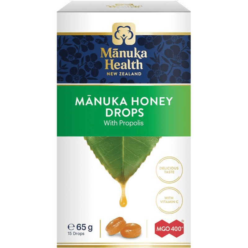 Manuka Health Manuka Honey Drops Mgo 400+ Propolis With Vitamin C 65gm 15 Pieces