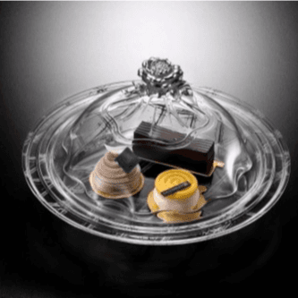 Round Acrylic Dessert Serving Set 47.5 Cm - Silver Design-02-882S