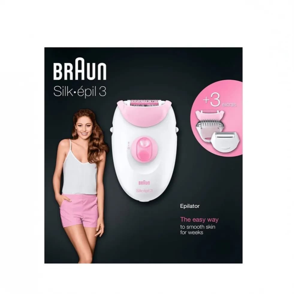 Braun Silk-épil 3 Dry Use Epilator , White and Pink, SE3-270 - UPC: 4210201106203 for women