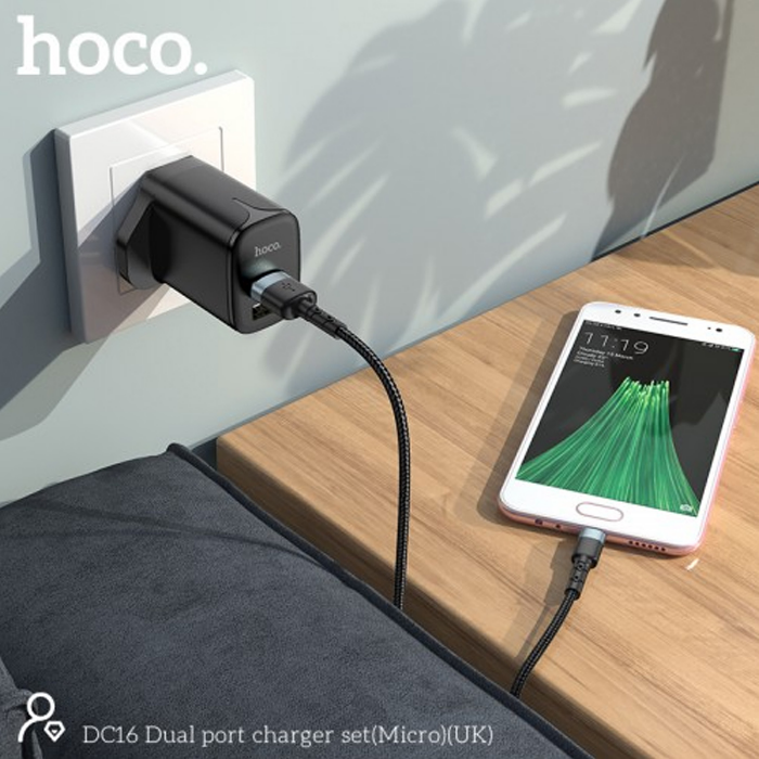 Hoco DC16 Dual Port Charger Micro