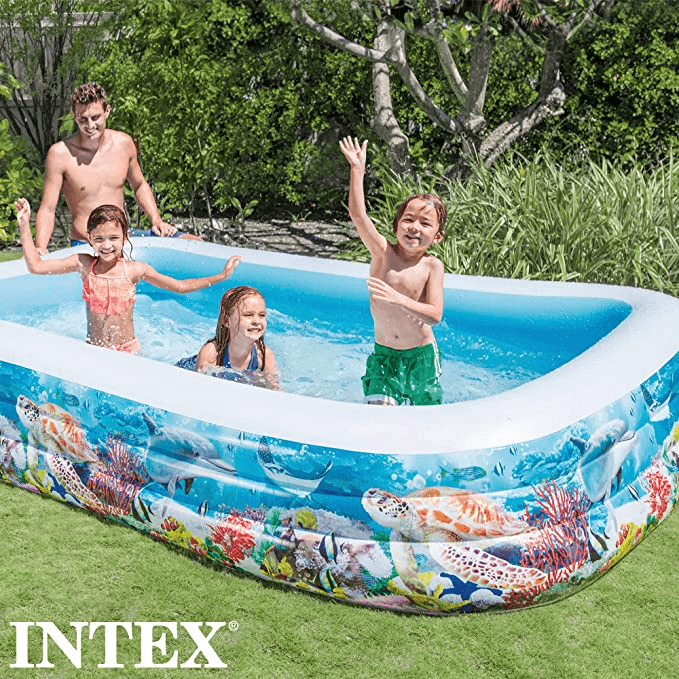 Intex Inflatable Pool, 305 X 183 X 56 Cm, 999 L, Tropical Design (58485Np)