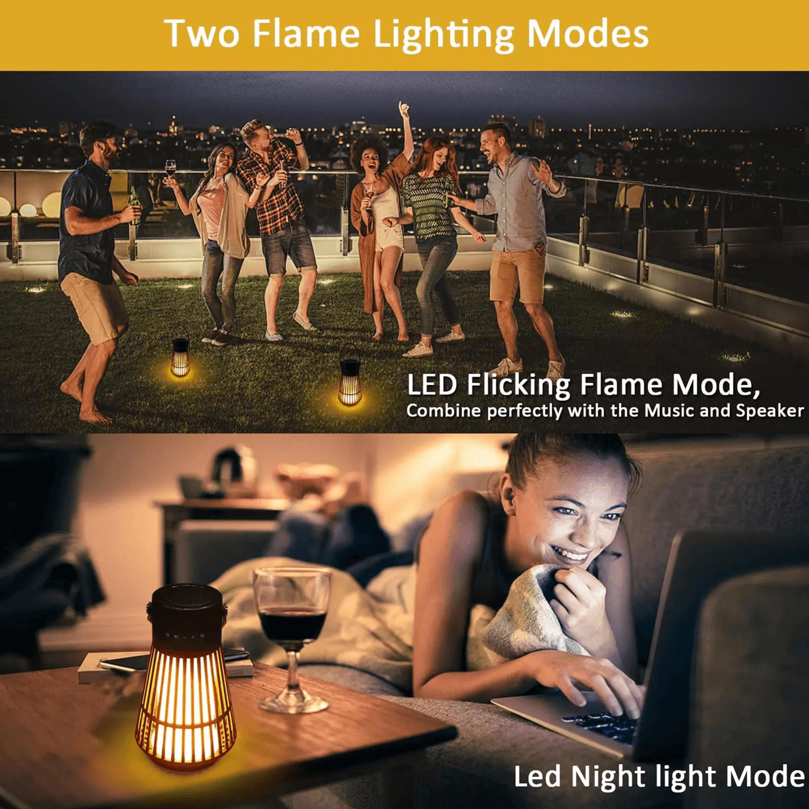 Led Flame Lamp And Speaker